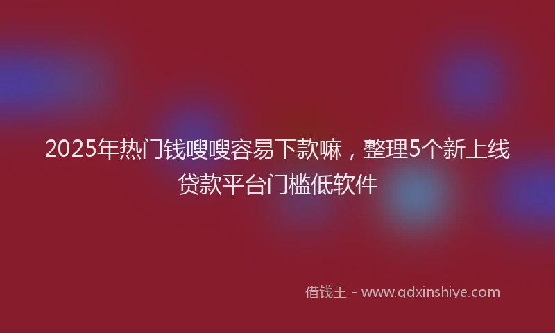 2025年热门钱嗖嗖容易下款嘛，整理5个新上线贷款平台门槛低软件