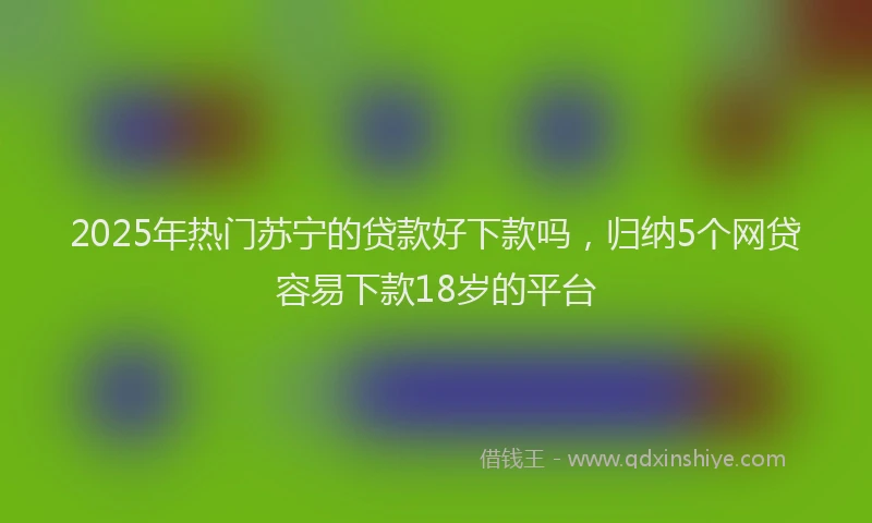 2025年热门苏宁的贷款好下款吗，归纳5个网贷容易下款18岁的平台