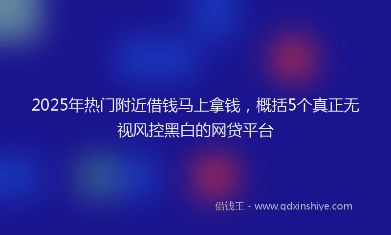2025年热门附近借钱马上拿钱，概括5个真正无视风控黑白的网贷平台