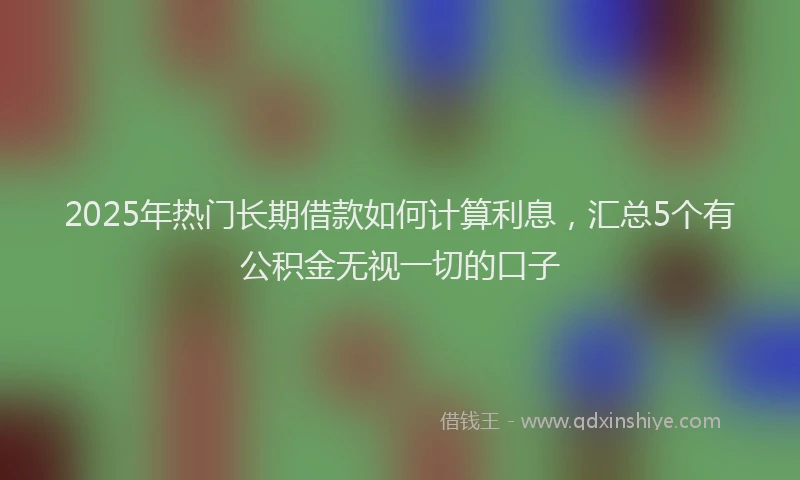 2025年热门长期借款如何计算利息,汇总5个有公积金无视一切的口子