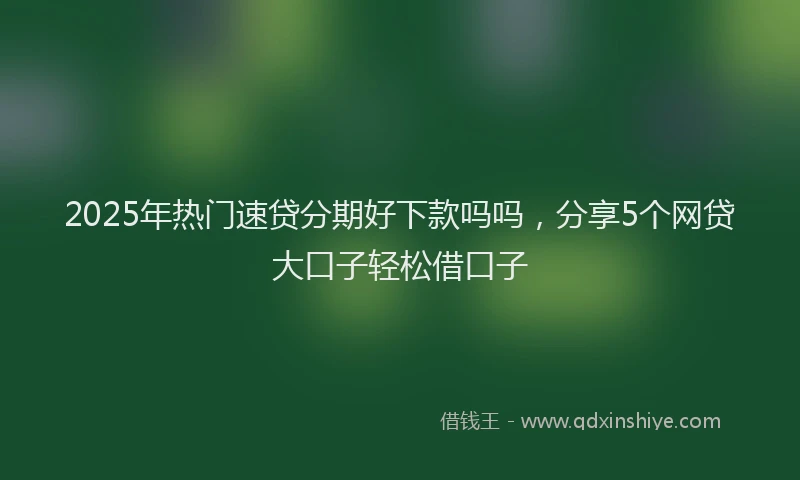 2025年热门速贷分期好下款吗吗，分享5个网贷大口子轻松借口子