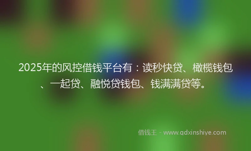 2025年的风控借钱平台有：读秒快贷、橄榄钱包、一起贷、融悦贷钱包、钱满满贷等。
