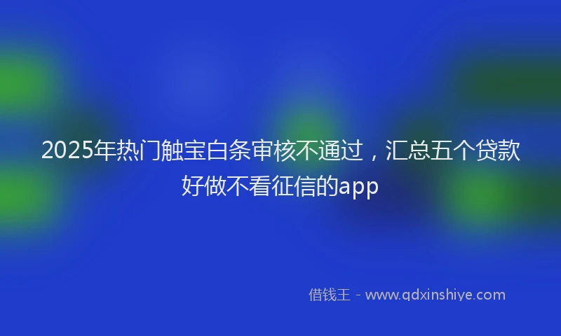 2025年热门触宝白条审核不通过,汇总五个贷款好做不看征信的app