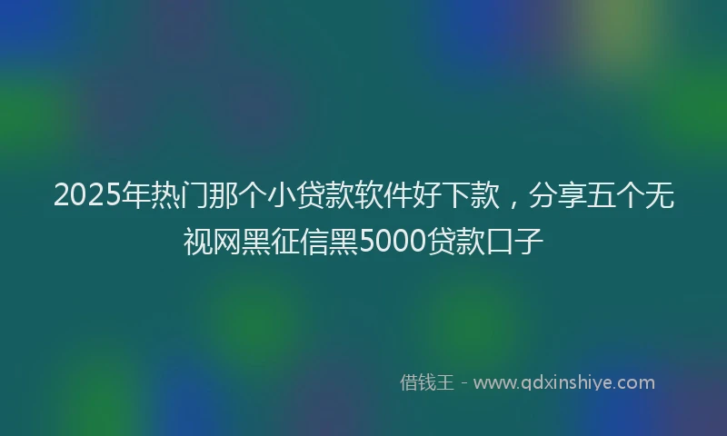 2025年热门那个小贷款软件好下款,分享五个无视网黑征信黑5000贷款口子