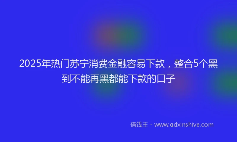 2025年热门苏宁消费金融容易下款，整合5个黑到不能再黑都能下款的口子