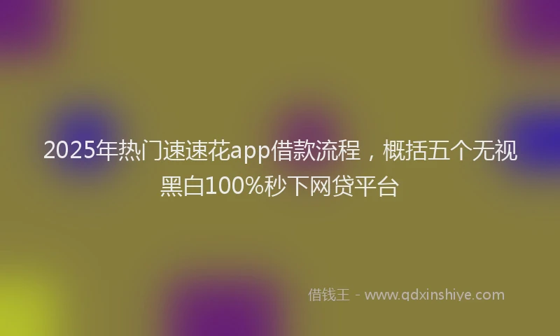 2025年热门速速花app借款流程，概括五个无视黑白100%秒下网贷平台