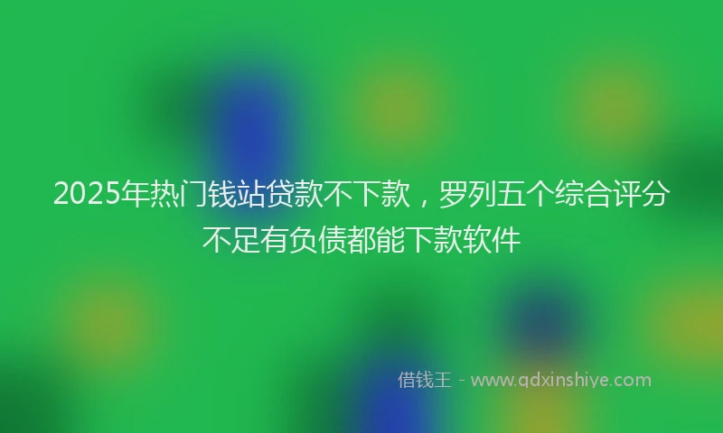 2025年热门钱站贷款不下款，罗列五个综合评分不足有负债都能下款软件
