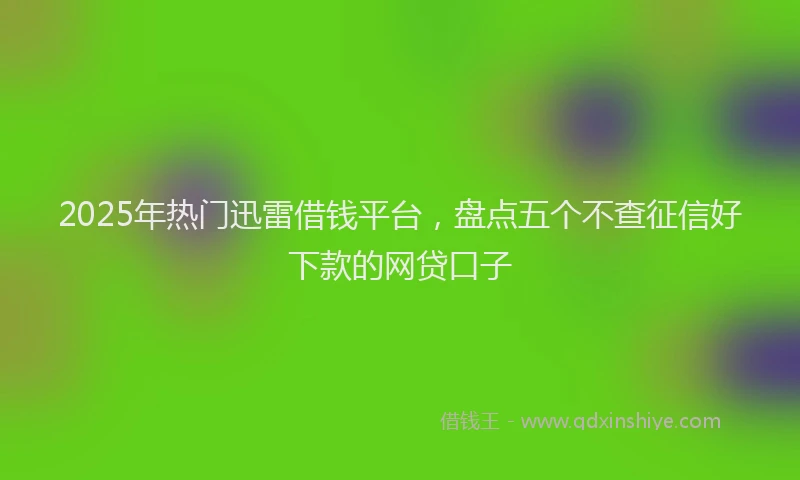 2025年热门迅雷借钱平台,盘点五个不查征信好下款的网贷口子