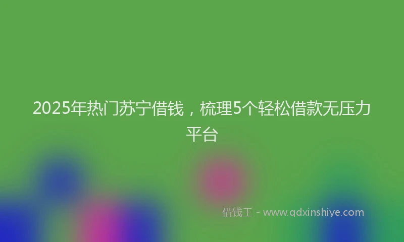 2025年热门苏宁借钱，梳理5个轻松借款无压力平台