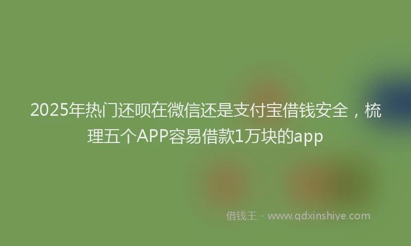 2025年热门还呗在微信还是支付宝借钱安全，梳理五个APP容易借款1万块的app
