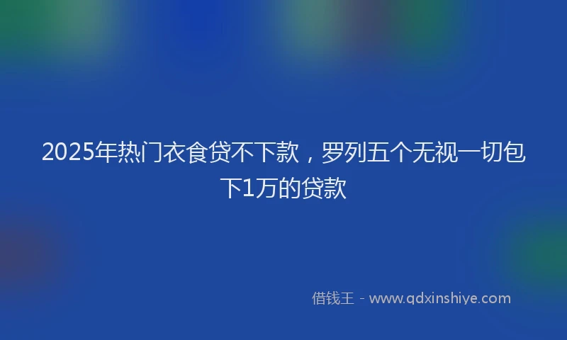2025年热门衣食贷不下款，罗列五个无视一切包下1万的贷款