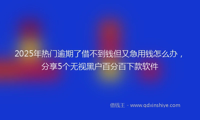 2025年热门逾期了借不到钱但又急用钱怎么办,分享5个无视黑户百分百下款软件