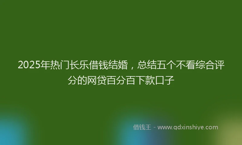 2025年热门长乐借钱结婚，总结五个不看综合评分的网贷百分百下款口子