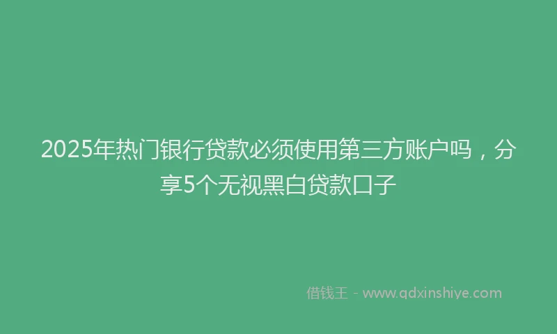 2025年热门银行贷款必须使用第三方账户吗，分享5个无视黑白贷款口子