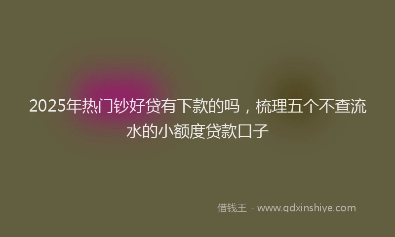 2025年热门钞好贷有下款的吗,梳理五个不查流水的小额度贷款口子