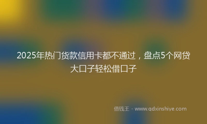 2025年热门货款信用卡都不通过，盘点5个网贷大口子轻松借口子