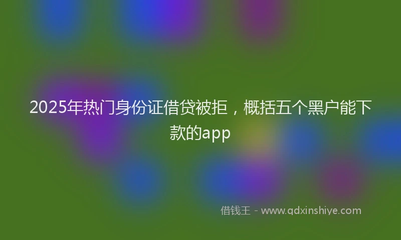 2025年热门身份证借贷被拒，概括五个黑户能下款的app