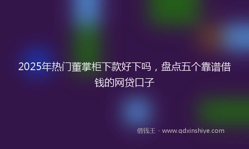 2025年热门董掌柜下款好下吗，盘点五个靠谱借钱的网贷口子