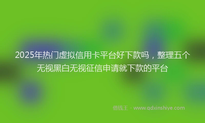 2025年热门虚拟信用卡平台好下款吗，整理五个无视黑白无视征信申请就下款的平台