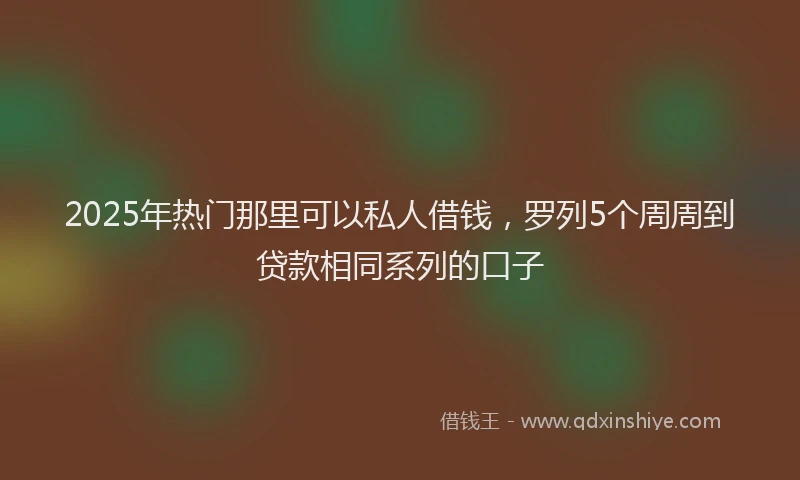 2025年热门那里可以私人借钱，罗列5个周周到贷款相同系列的口子
