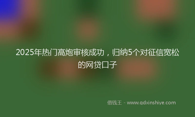 2025年热门高炮审核成功，归纳5个对征信宽松的网贷口子