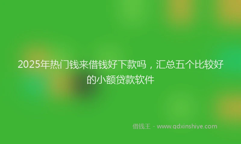 2025年热门钱来借钱好下款吗，汇总五个比较好的小额贷款软件