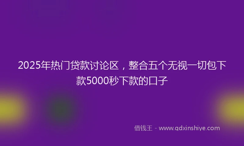 2025年热门贷款讨论区,整合五个无视一切包下款5000秒下款的口子