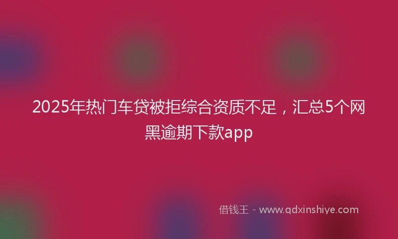 2025年热门车贷被拒综合资质不足，汇总5个网黑逾期下款app