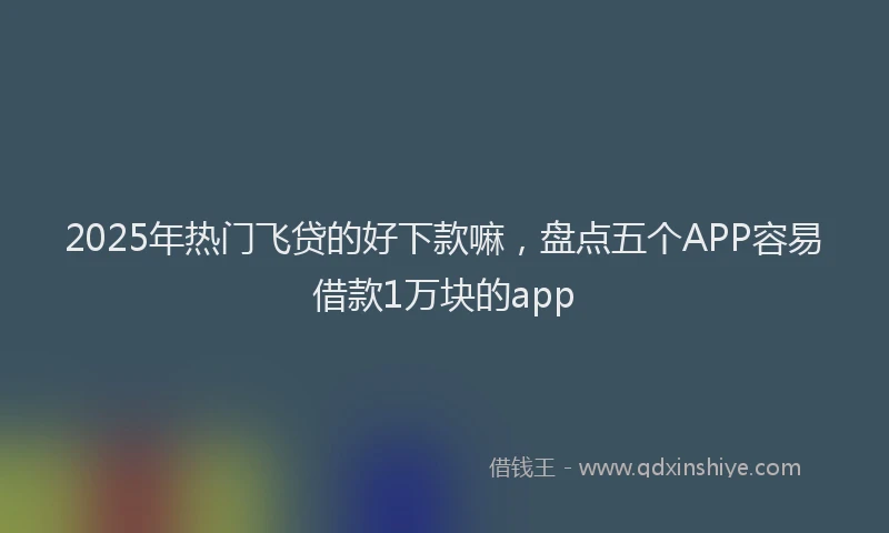 2025年热门飞贷的好下款嘛，盘点五个APP容易借款1万块的app