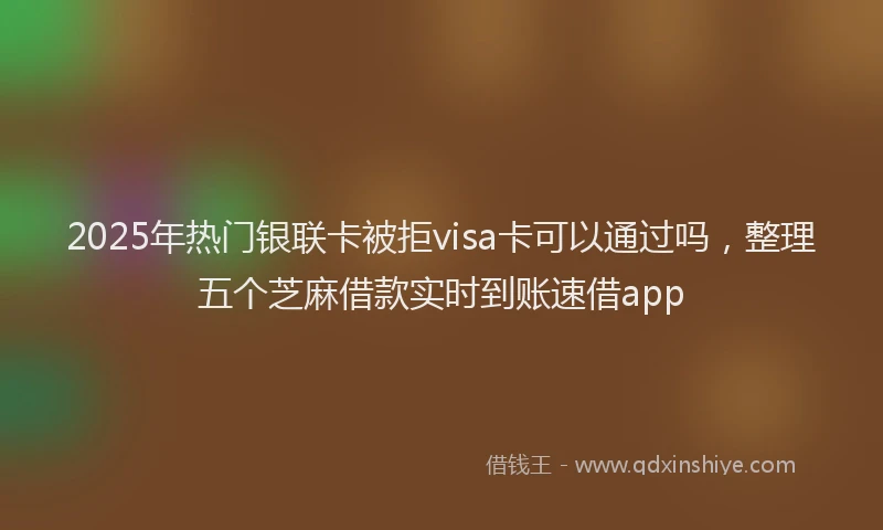 2025年热门银联卡被拒visa卡可以通过吗，整理五个芝麻借款实时到账速借app