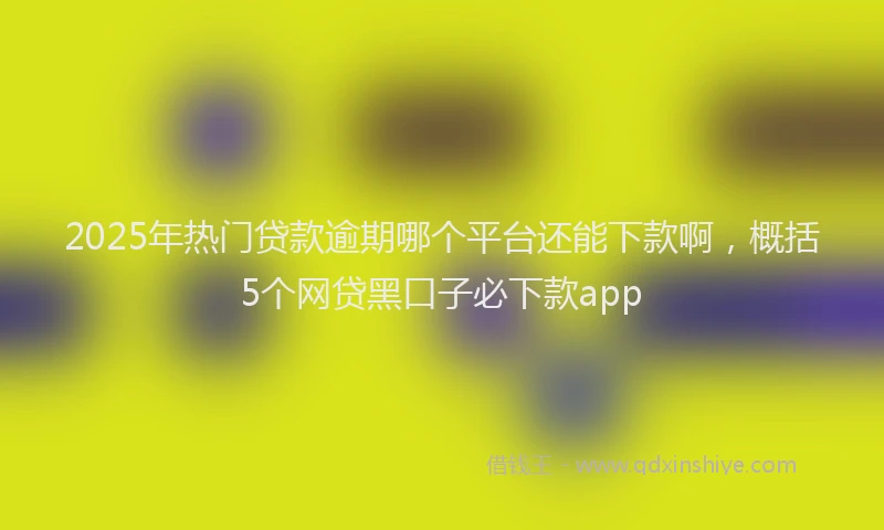 2025年热门贷款逾期哪个平台还能下款啊,概括5个网贷黑口子必下款app