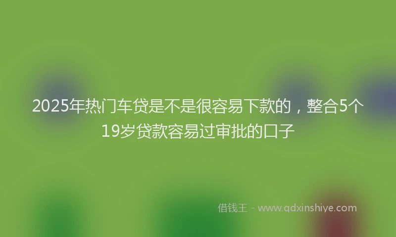 2025年热门车贷是不是很容易下款的，整合5个19岁贷款容易过审批的口子
