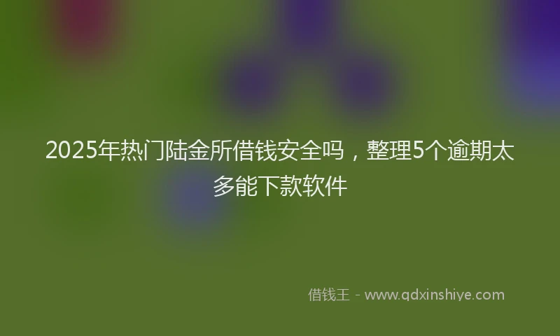 2025年热门陆金所借钱安全吗,整理5个逾期太多能下款软件