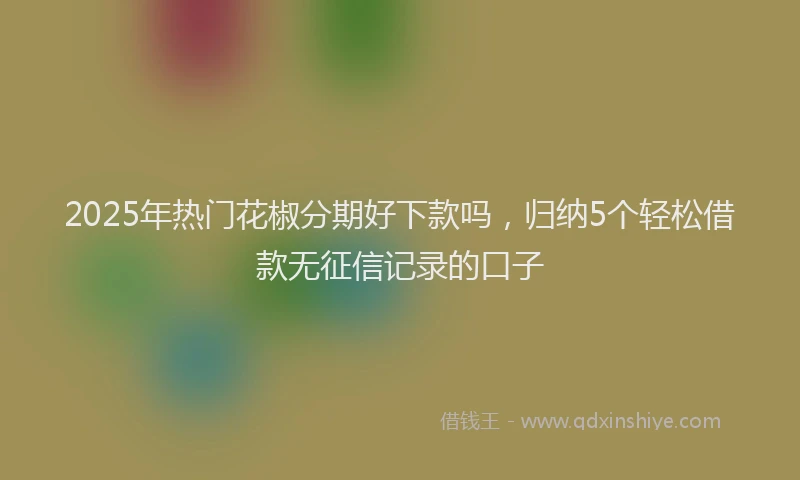 2025年热门花椒分期好下款吗，归纳5个轻松借款无征信记录的口子
