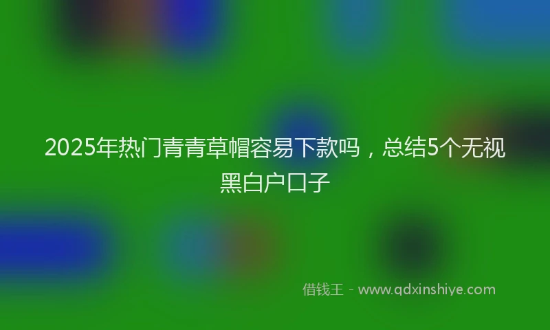 2025年热门青青草帽容易下款吗，总结5个无视黑白户口子
