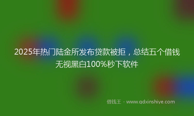 2025年热门陆金所发布贷款被拒，总结五个借钱无视黑白100%秒下软件