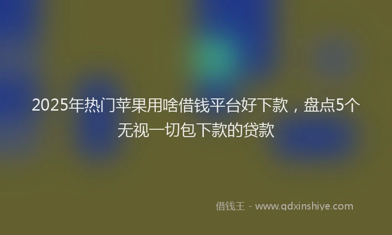 2025年热门苹果用啥借钱平台好下款，盘点5个无视一切包下款的贷款
