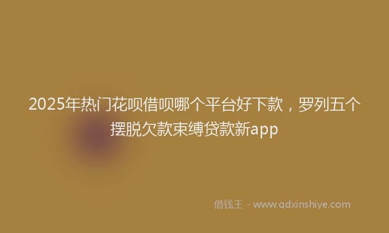2025年热门花呗借呗哪个平台好下款,罗列五个摆脱欠款束缚贷款新app