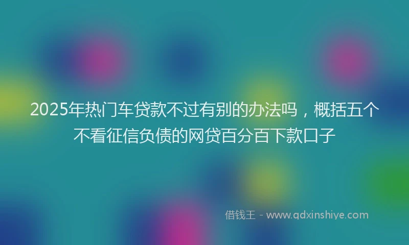 2025年热门车贷款不过有别的办法吗，概括五个不看征信负债的网贷百分百下款口子