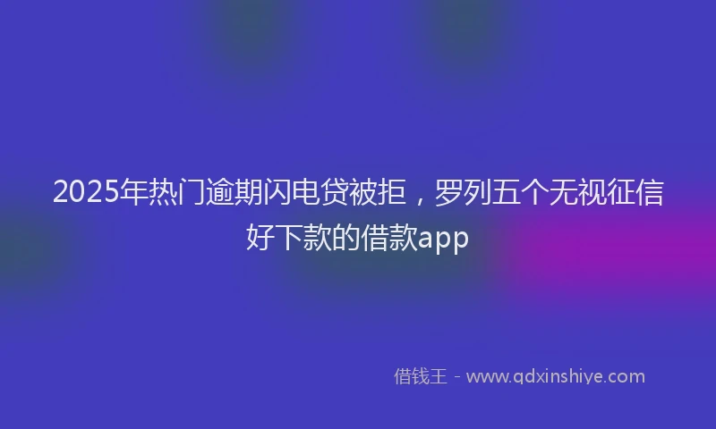 2025年热门逾期闪电贷被拒，罗列五个无视征信好下款的借款app