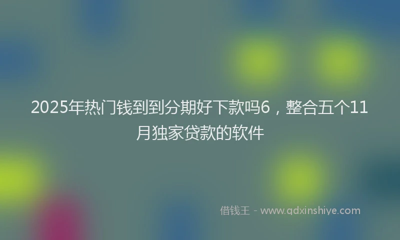 2025年热门钱到到分期好下款吗6，整合五个11月独家贷款的软件