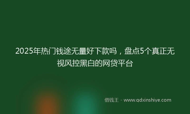 2025年热门钱途无量好下款吗，盘点5个真正无视风控黑白的网贷平台