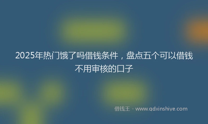 2025年热门饿了吗借钱条件，盘点五个可以借钱不用审核的口子