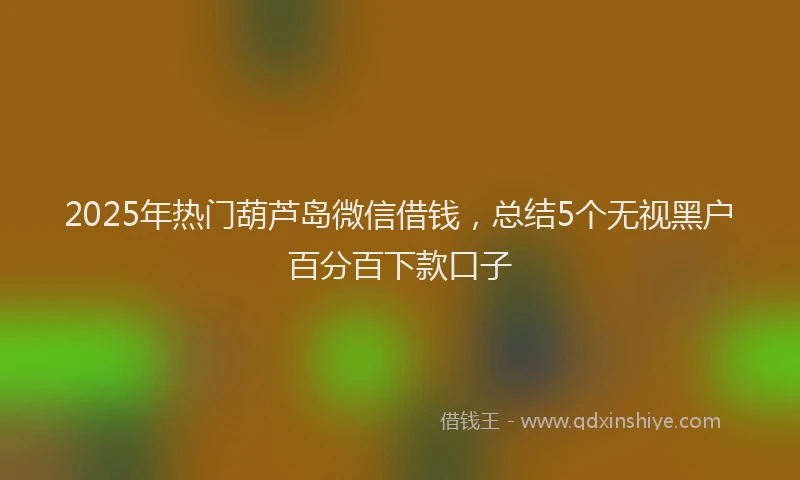 2025年热门葫芦岛微信借钱，总结5个无视黑户百分百下款口子