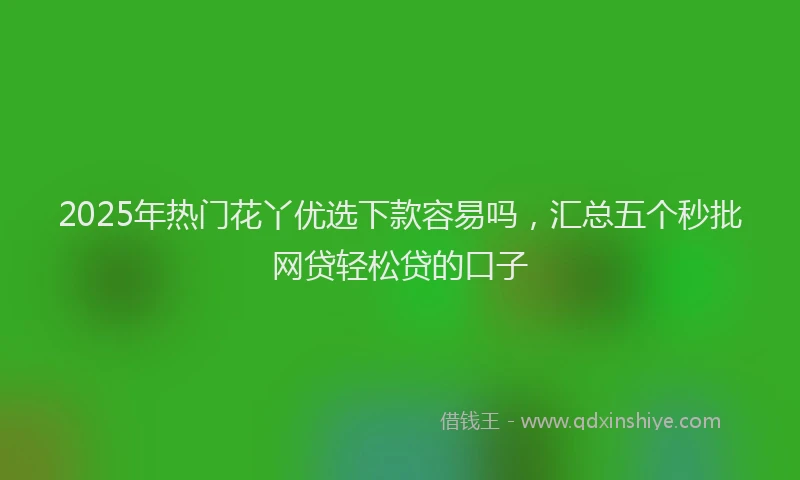 2025年热门花丫优选下款容易吗，汇总五个秒批网贷轻松贷的口子