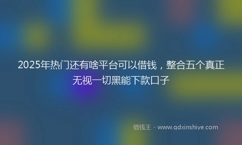 2025年热门还有啥平台可以借钱,整合五个真正无视一切黑能下款口子