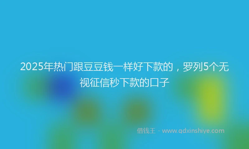 2025年热门跟豆豆钱一样好下款的，罗列5个无视征信秒下款的口子
