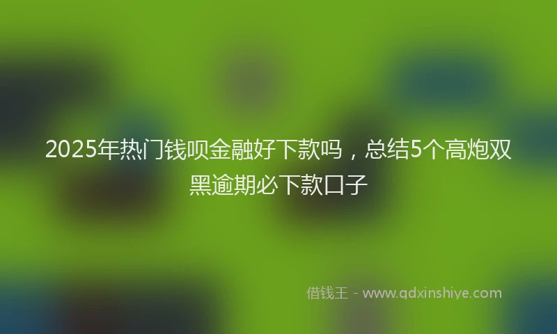 2025年热门钱呗金融好下款吗，总结5个高炮双黑逾期必下款口子