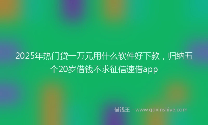 2025年热门贷一万元用什么软件好下款，归纳五个20岁借钱不求征信速借app