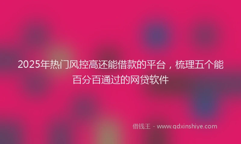 2025年热门风控高还能借款的平台，梳理五个能百分百通过的网贷软件